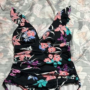 Floral one piece swimsuit